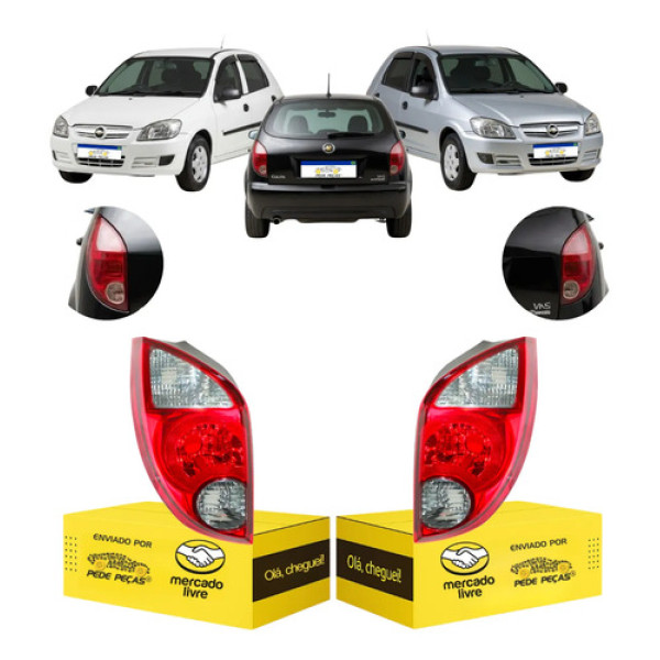 Par Sinaleira Traseira Gm Celta 2006 A 11 12 13 14 2015 Fumê Ambos Lados