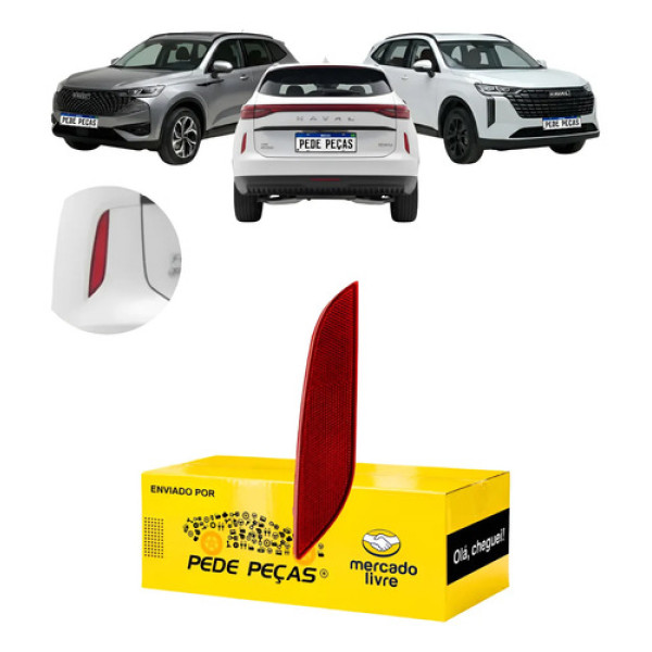 Refletor Parachoque Traseiro Haval H6 2023 24 25 26 2027 Le Vermelho