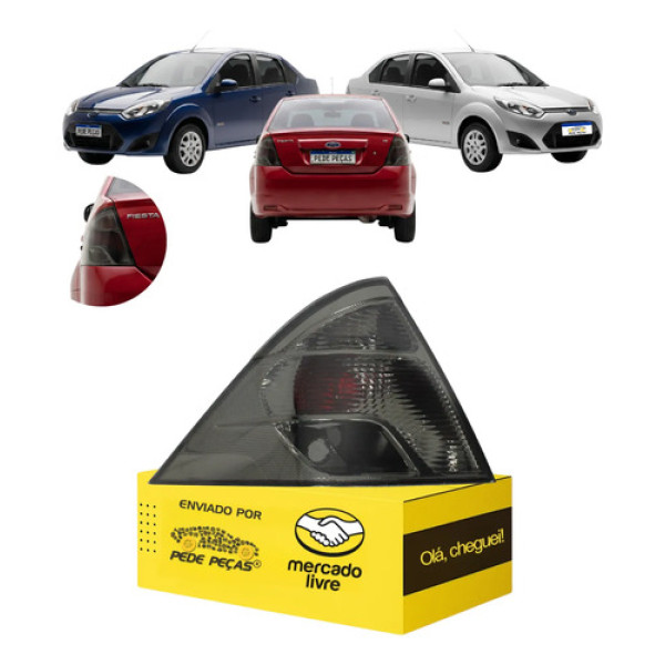 Lanterna Ford Fiesta Sedan 2011 12 13 2014 Fume Nova L.e Esquerdo/motorista Fumê
