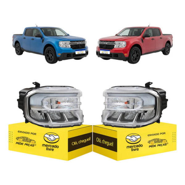 Par Farol Ford Maverick 2022 2023 2024 Com Led/drl Ambos Lados