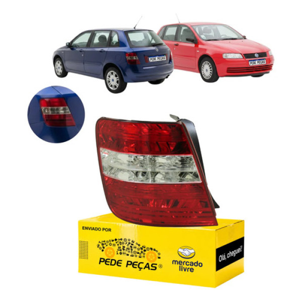 Sinaleira Traseira Fiat Stilo 2002 03 04 05 06 2007 Le Esquerdo/motorista Vermelho Cristal