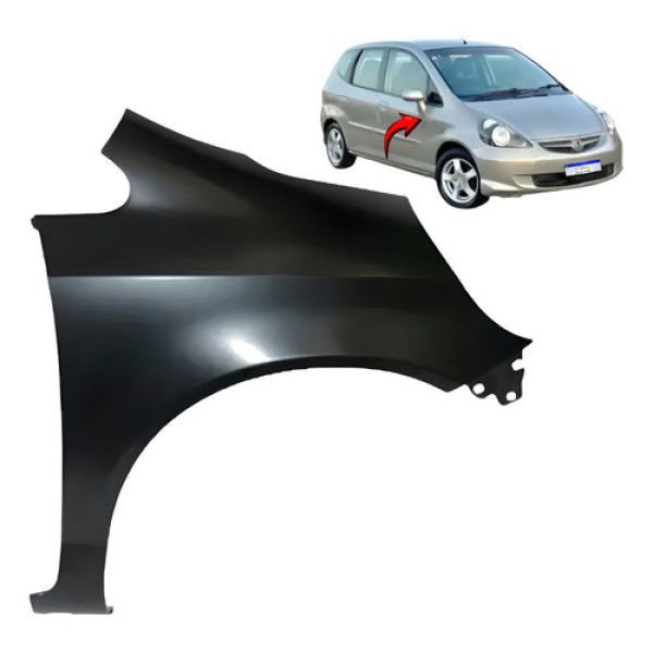 Paralama Dianteiro Metal Honda Fit 2003-2008 Preto Pedepeças Direito Preto