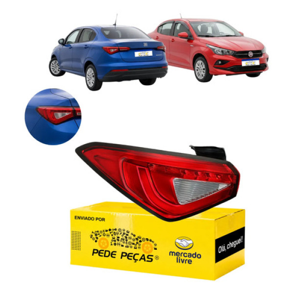 Lanterna Traseira Fiat Cronos 2018 A 2026 C/led Fumê Le Esquerdo/motorista Vermelho