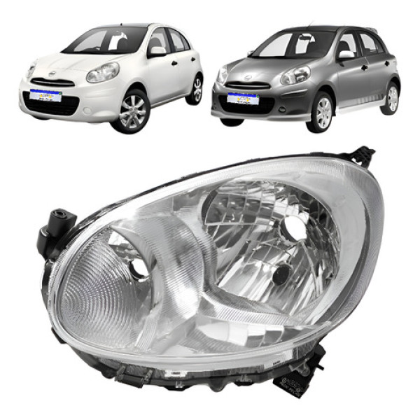 Farol Nissan March 2011 2012 2013 2014 Lado Esquerdo Esquerdo/motorista