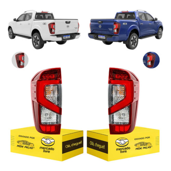 Par Lanterna Traseira Nissan Frontier 2022 2023 2024 Com Led Direito Vermelho
