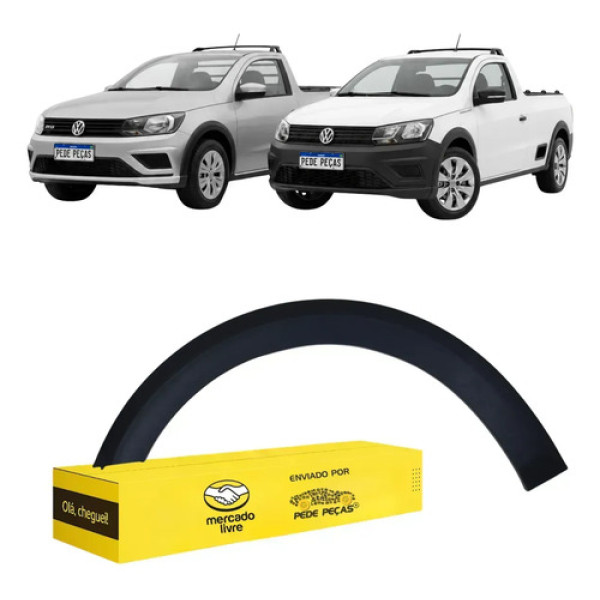 Moldura Paralama Vw Saveiro G7 G8 Robust 2017 A 2024 Direito Preto