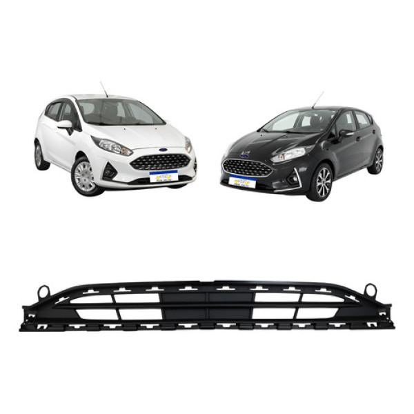 Grade Central Inferior Ford Fiesta 2018 2019 Original Preto Fosco