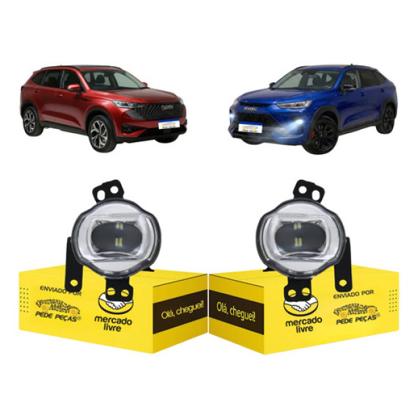 Par Farol Milha Cibie Auxiliar Haval H6 2023 A 2026 Com Led Prateado