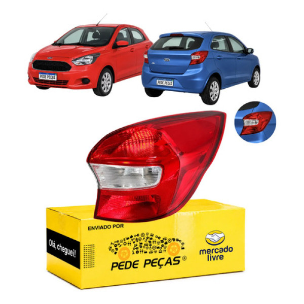 Lanterna Traseira Ford Ka Hatch S Sel 2015 A 2018 Novo Ld Direito/passageiro Vermelho