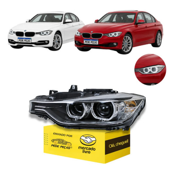 Farol Bmw Serie 3 F30 320i 328i 335i Angel Eyes 2013 2014 15 Esquerdo/motorista