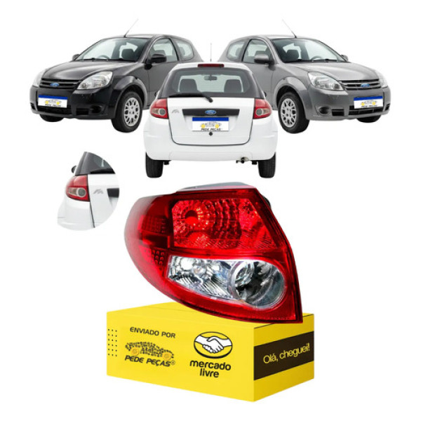 Sinaleira Traseira Ford Ka 2008 2009 2010 A 2013 Le Esquerdo/motorista Vermelho