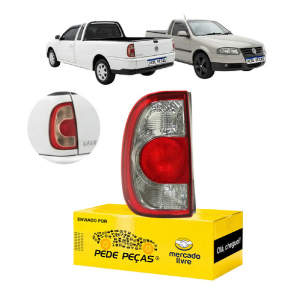 Sinaleira Traseira Vw Saveiro G4 2006 2007 2008 2009 Fumê Le Esquerdo/motorista Vermelho/fumê