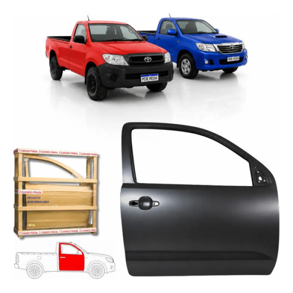 Porta Dianteira Hilux 2005 A 2015 Cabine Simples Std Cs Ld Dianteira Direita Preto