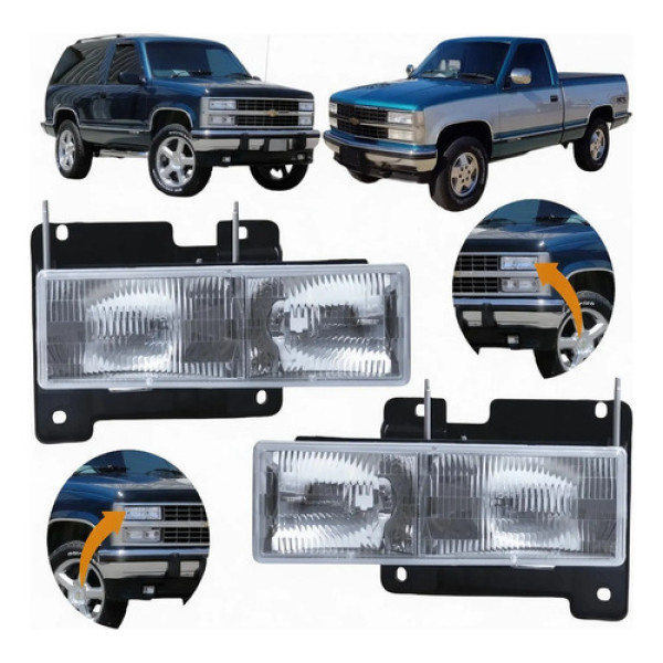 Par Farol Gm Silverado Superior 1993 94 95 96 97 98 A 2001 Ambos Lados