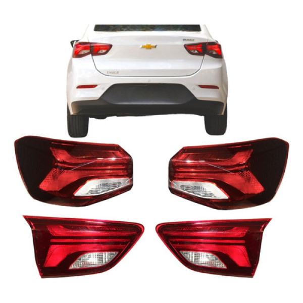 Kit 4 Lanterna Traseira Gm Onix Plus Sedan Sem Led 2020 2023 Esquerdo
