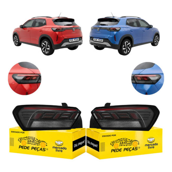 Par Lanterna Volkswagen Tera 2025 2026 C/led Ambos Lados Fumê