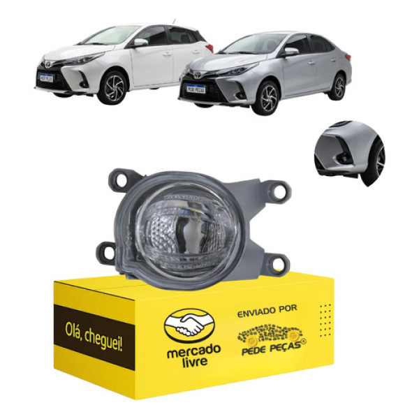 Farol Milha Cibié Yaris Hatch Sedan Xls 2023 24 2025 Led Le Cristal