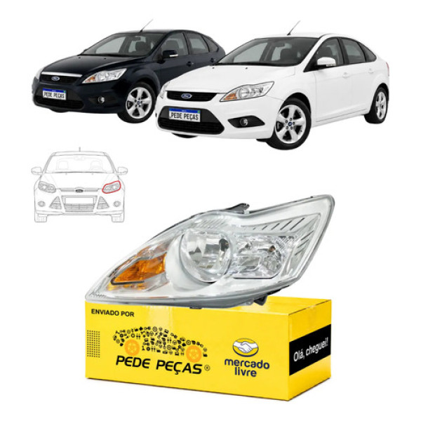 Farol Focus Ford 2009 2010 2011 2012 2013 2014 Lado Esquerdo Esquerdo