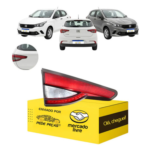 Lanterna Sinaleira Tampa Fiat Argo 2018 19 A 2026 Cristal Le Esquerdo/motorista Vermelho