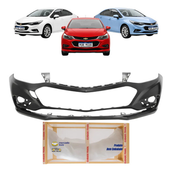 Parachoque Chevrolet Cruze Sedan 2017 2018 2019 Preto Liso Para Pintura