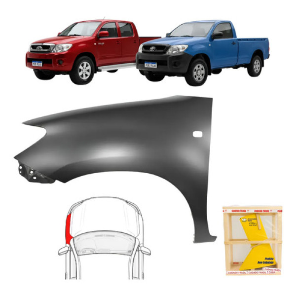 Paralama Toyota Hilux 2006 07 08 09 A 2011 S/furo Moldura Le