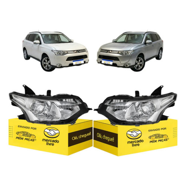 Par Farol Manual Mitsubishi Outlander 2014 2015 S/projetor