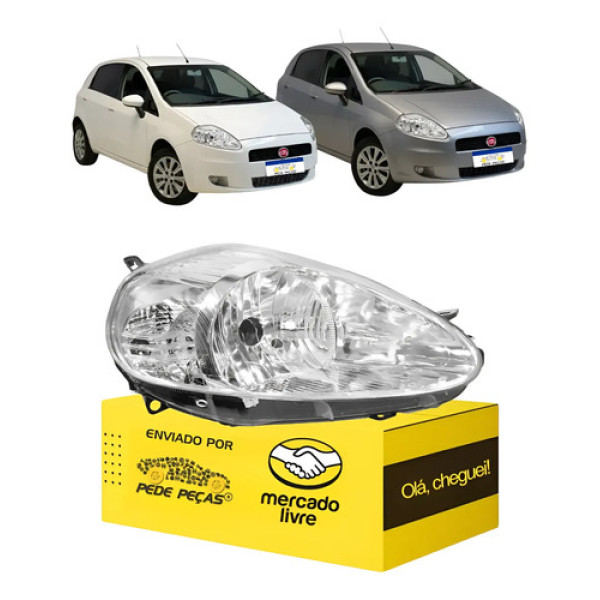 Farol Fiat Punto 2007 2008 2009 2010 2011 2012 Novo