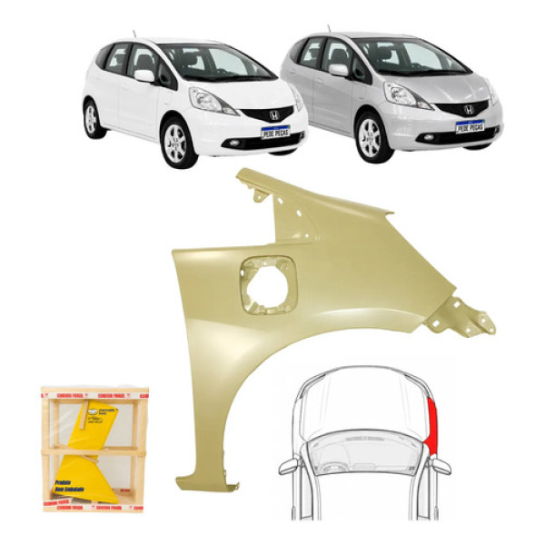 Paralama Honda Fit C/furo 2009 2010 2011 2012 Novo