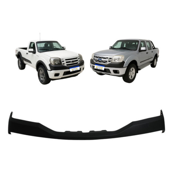 Spoiler Superior Parachoque Ford Ranger 2010 A 2012 Preto Preto