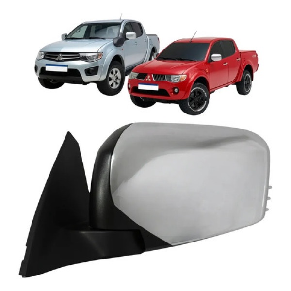 Retrovisor Le Manual Triton 2009 A 2017 Cromado S/pisca Esquerdo