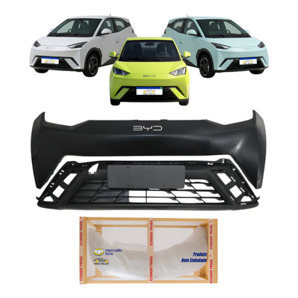 Parachoque C/grade Byd Dolphin Mini 2024 2025 2026 Novo Preto