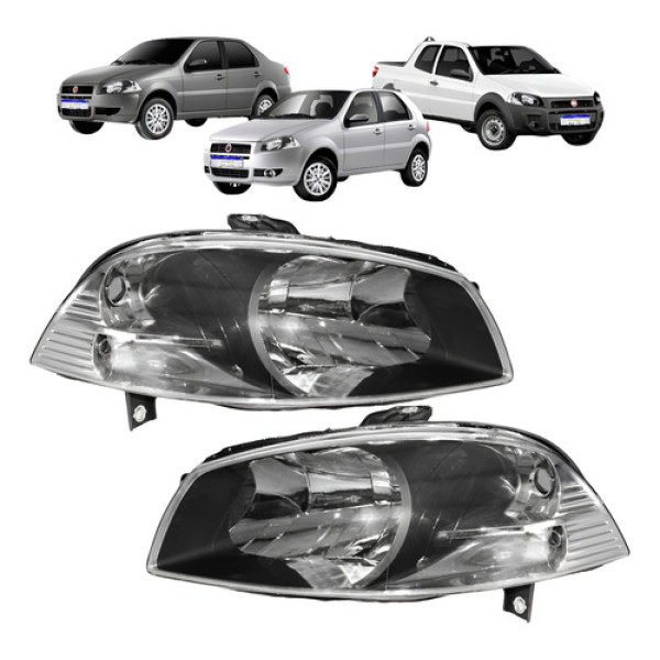 Farol Fiat Palio 2008 2009 2010 2011 2012 Dianteiro Novo Par Direito