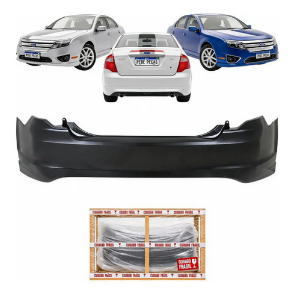 Parachoque Traseiro Ford Fusion 2010 2011 2012 Preto Liso