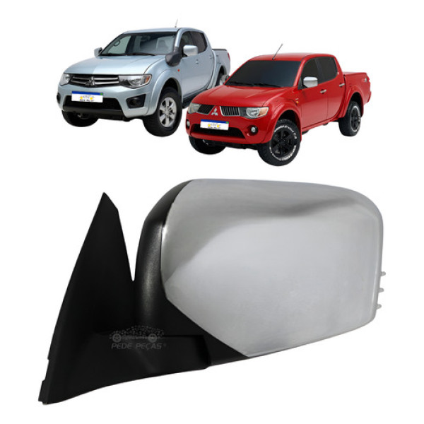 Retrovisor Cromado Mitsubishi Triton 2009 A 2017 S/pisca
