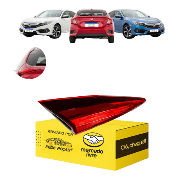 Lanterna Tampa Honda Civic G10 2017 2018 A 2021 C/led L.e Esquerdo/motorista Cristal