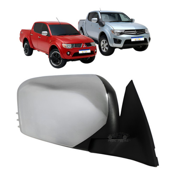 Retrovisor Ld Manual Triton 2009 A 2017 Cromado S/pisca Direito