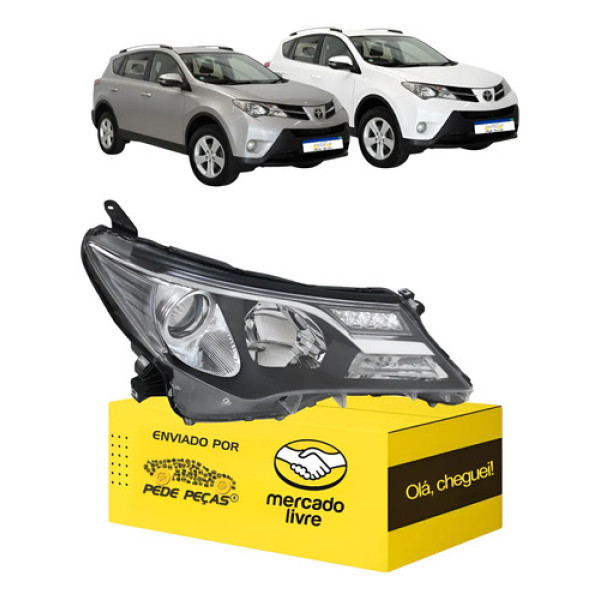 Farol Toyota Rav4 2013 2014 2015 C/motor C/led Novo Ld Direito/passageiro
