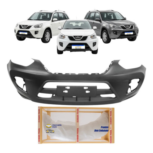 Parachoque Dianteiro Chery Tiggo 2014 2015 2016 Preto Liso Para Pintura