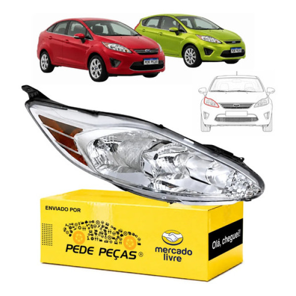 Sinaleira Farol Ford Fiesta 2011 2012 2013 Se Novo Ld Direito/passageiro
