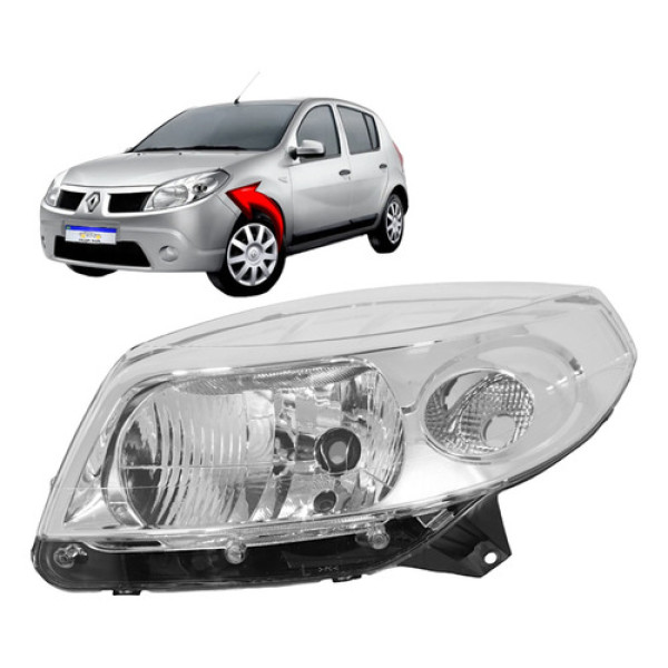 Farol Renault Sandero 2008 2009 2010 2011 L.e Esquerdo