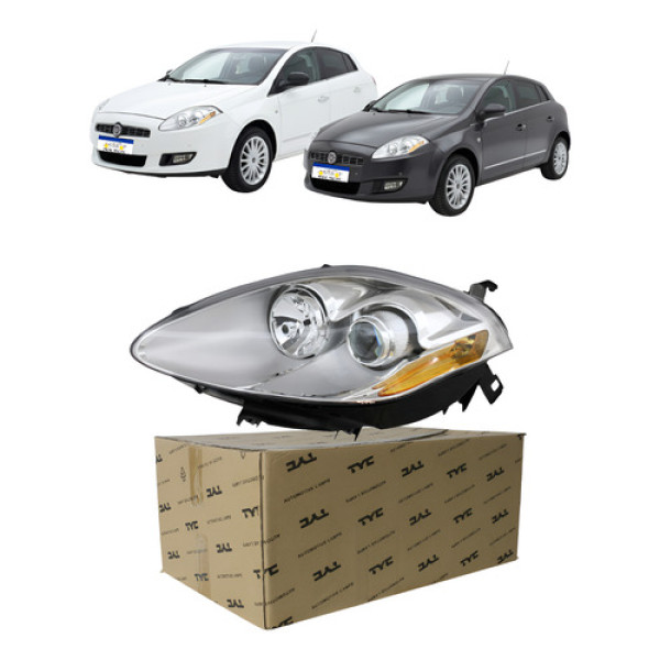 Farol Fiat Bravo 2011 2012 A 2016 C/globo Optico Novo Esquerdo/motorista