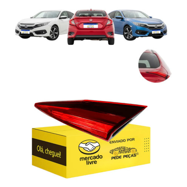 Lanterna Tampa Honda Civic G10 2017 2018 A 2021 C/led L.d Direito/passageiro Cristal