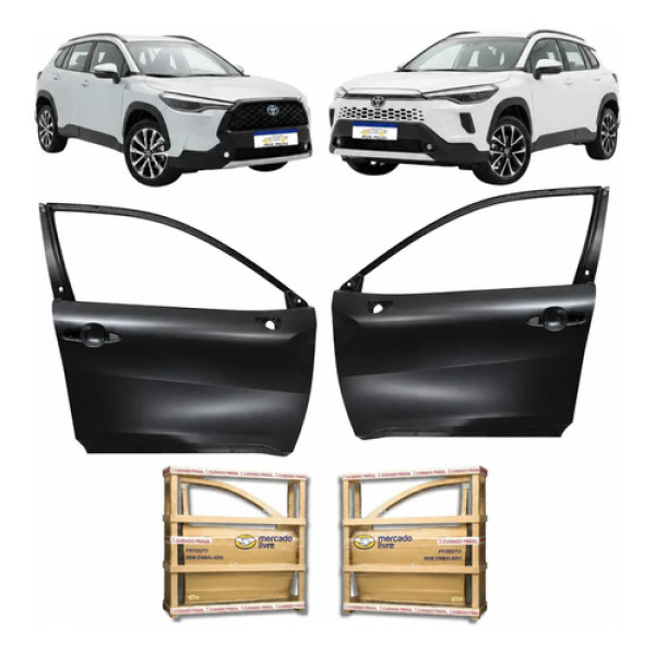 Par Porta Dianteira Corolla Cross Toyota 2021 A 2026 Dianteira Ambos Os Lados Preto