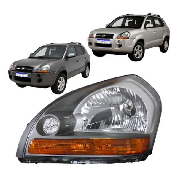 Farol Tucson 2009 2010 A 2017 M/cinza Ambar Esquerdo Esquerdo/motorista