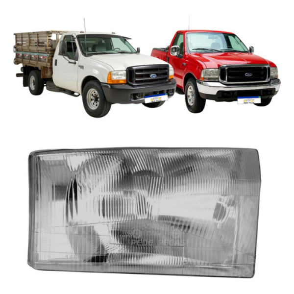 Farol Ford F250 F350 1998 A 2006 F/simples Cromado S/pisca