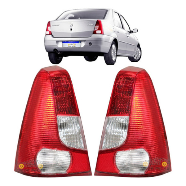 Par Lanterna Renault Logan 2007 2008 2009 2010 Novo Direito Vermelho
