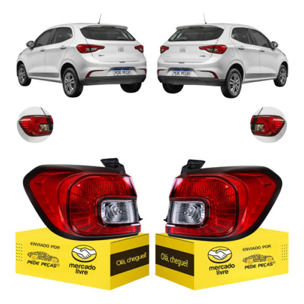 Par Lanterna Sinaleira Fiat Argo Canto 2018 A 2026 Cristal Ambos Lados Cristal