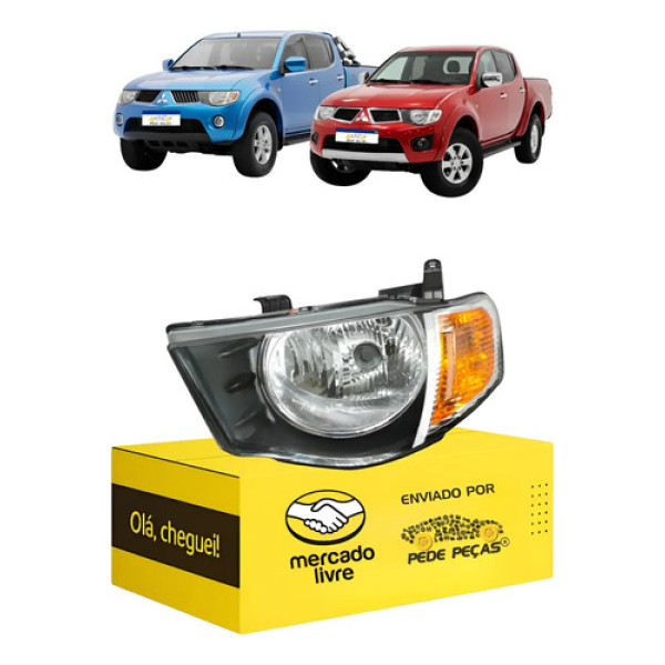 Farol L200 Triton 2008 09 10 11 12 13 A 2017 Pisca Ambar Le Esquerdo/motorista