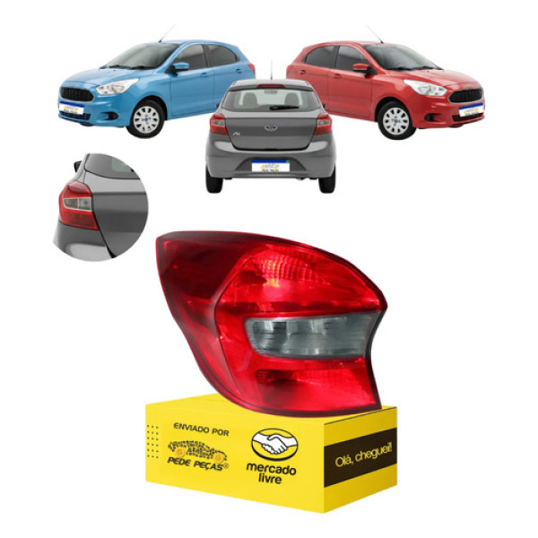 Lanterna Sinaleira Ford Ka Hatch 2015 16 17 A 2021 Fumê Le Esquerdo/motorista Bicolor Fumê