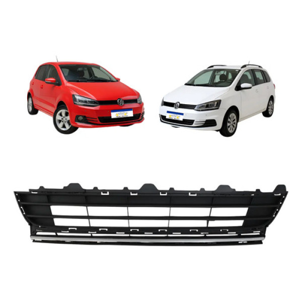 Grade Parachoque Vw Fox 2015 A 2022 Spacefox 2015 A 2019 Preto Plástico Texturizado